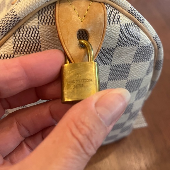 ❤️ LOUIS VUITTON Speedy Bandoulière 30 handbag Damier Azur canvas. 👜 - Picture 16 of 16